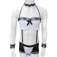 Set Lingerie Pour Sissy Black and White