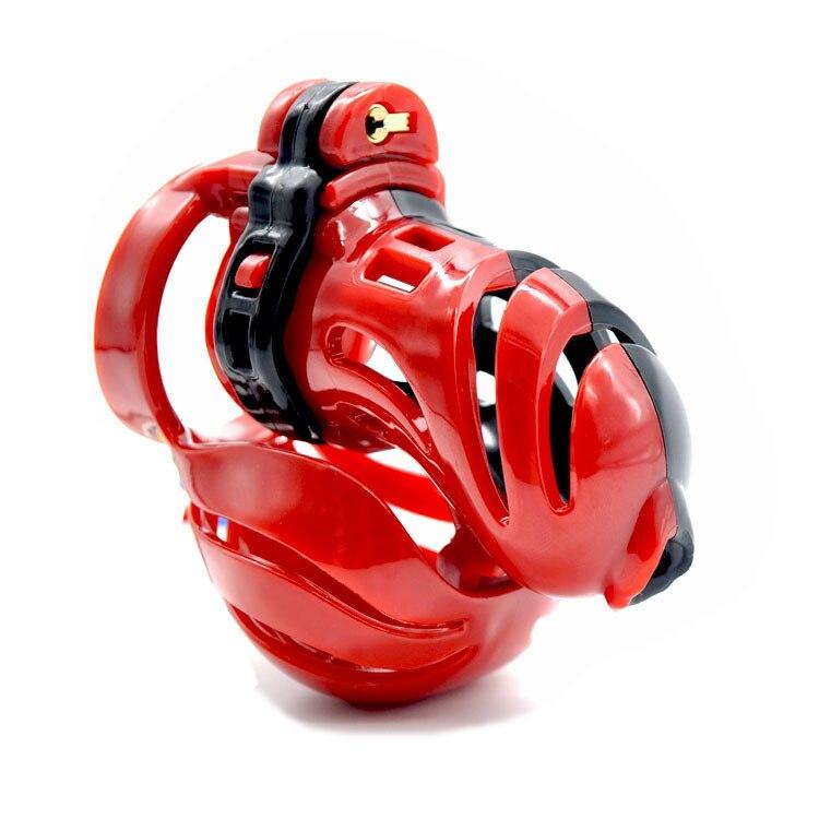 cage de chastete electrique plastique rouge