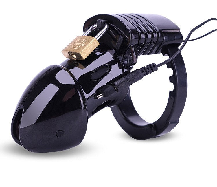cage de chastete homme electrique noir