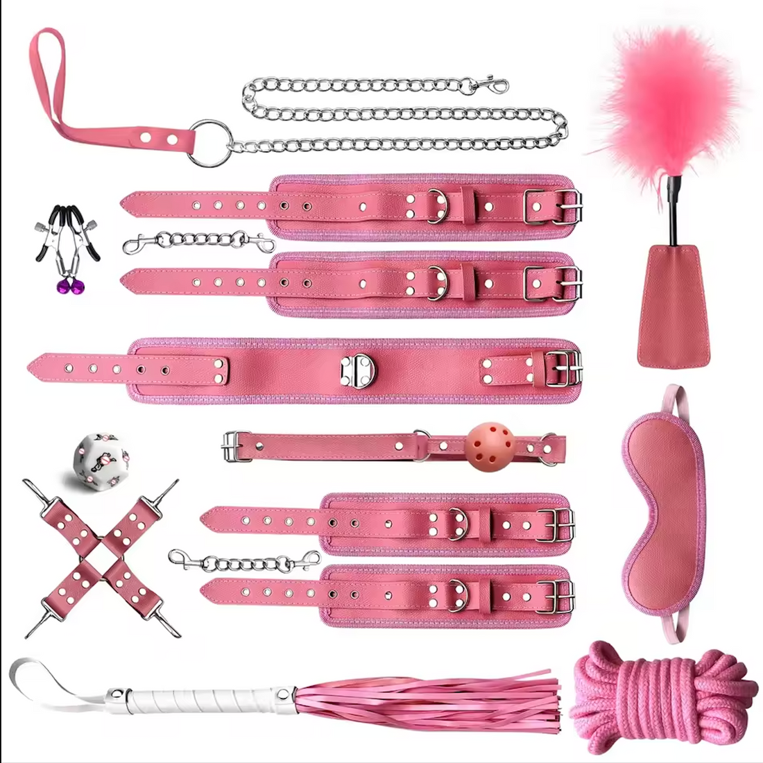 Kit de Bondage Érotique - Rose Passion