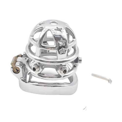 Cage de chasteté Métal à pointes  pour pénis de 6 à 6,5 cm