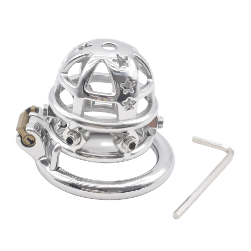 Cage de chasteté Métal à pointes  pour pénis de 6 à 6,5 cm