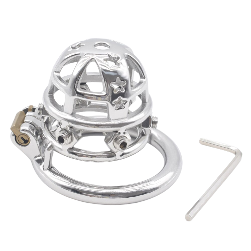 Cage de chasteté Métal à pointes  pour pénis de 6 à 6,5 cm