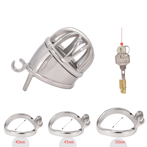 Cage de Chasteté Métal  pour pénis de 4 à 5,5 cm