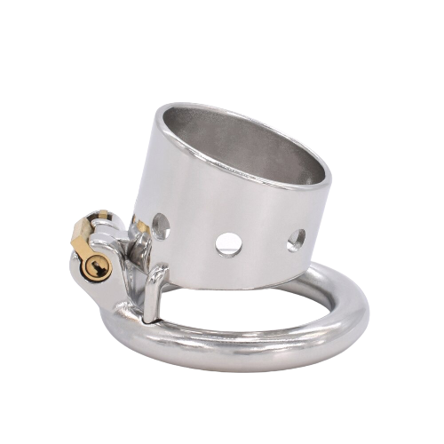 Cage de chasteté Métal doré  Anneau