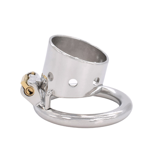 Cage de chasteté Métal doré  Anneau