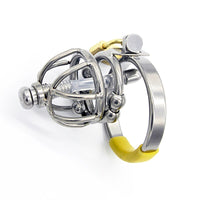 Cage de chasteté métal avec plug urétral  pour pénis de 4 à 8 cm
