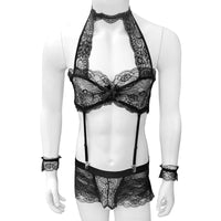 Set Lingerie Pour Sissy  Black and White