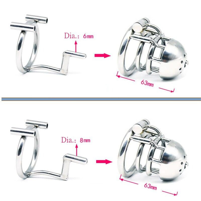 Cage de Chasteté Métal  pour pénis de 6,5 à 7,5 cm