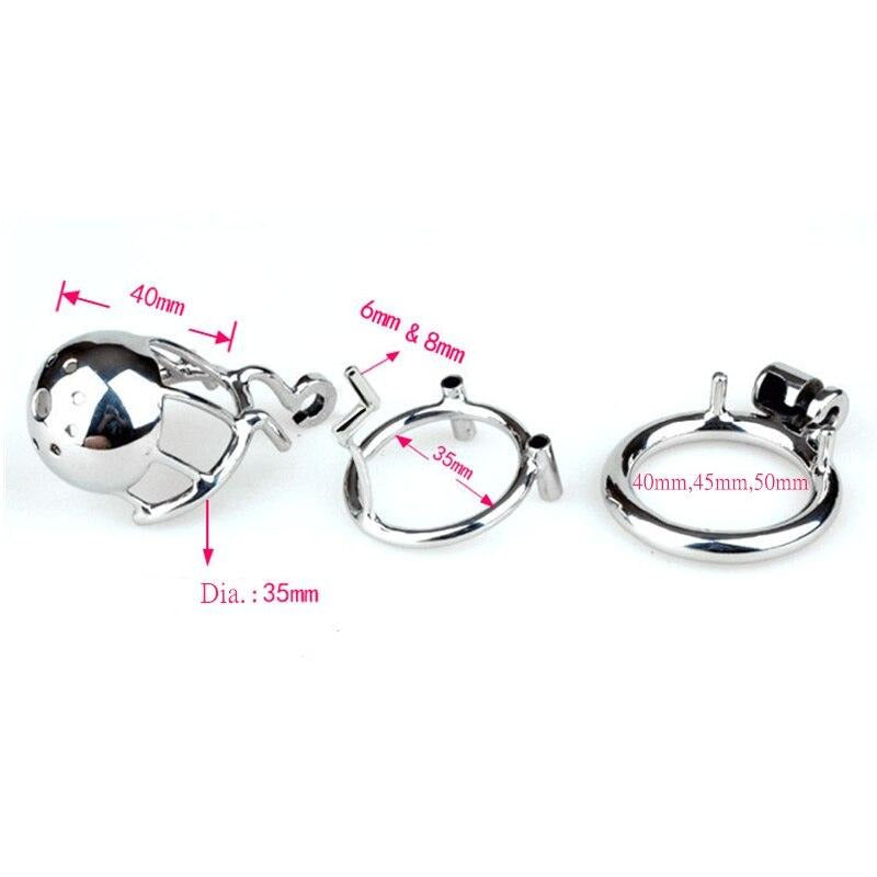 Cage de Chasteté Métal  pour pénis de 6,5 à 7,5 cm