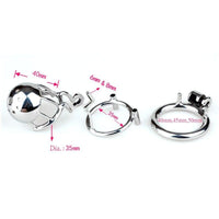 Cage de Chasteté Métal  pour pénis de 6,5 à 7,5 cm