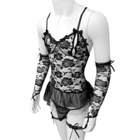 Set Lingerie Pour Sissy  Roses épineuses