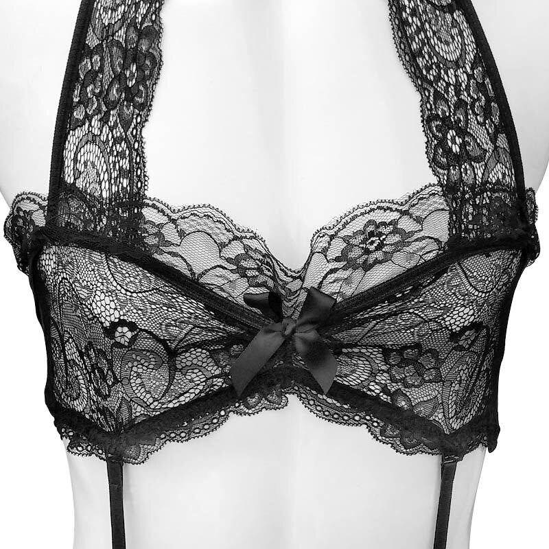 Set Lingerie Pour Sissy  Black and White
