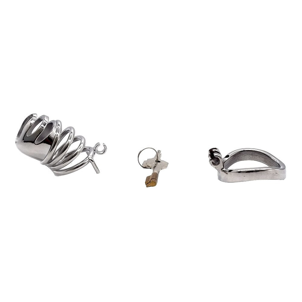 homme cage de chastete en acier anneau inox