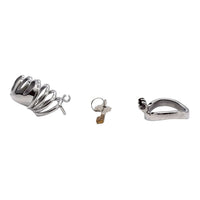homme cage de chastete en acier anneau inox