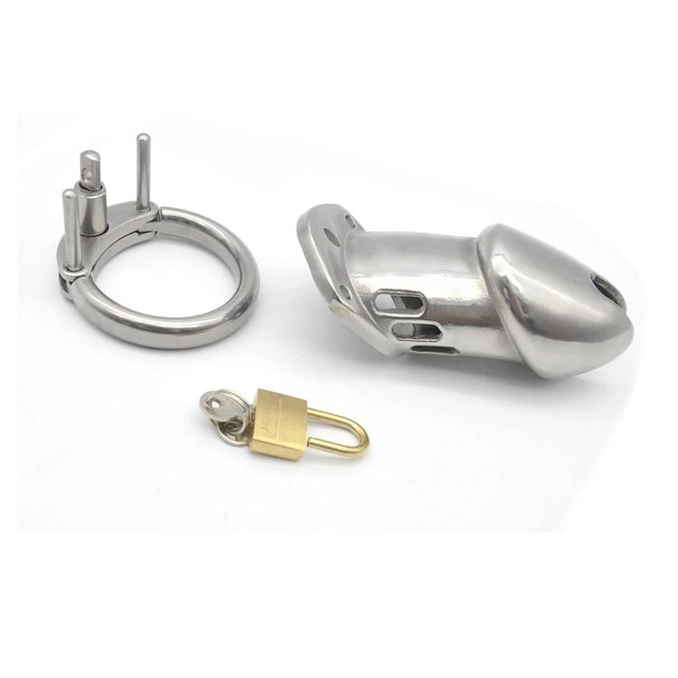 cage de chastete longue en metal cadenas