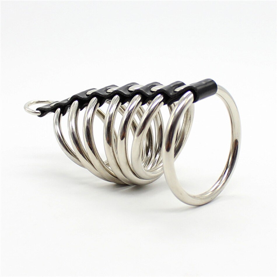 Cage de Chasteté Cuir  Anneaux des Enfers