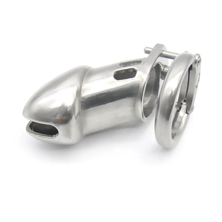 cage de chastete longue en metal anneau