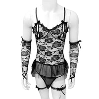 Set Lingerie Pour Sissy  Roses épineuses