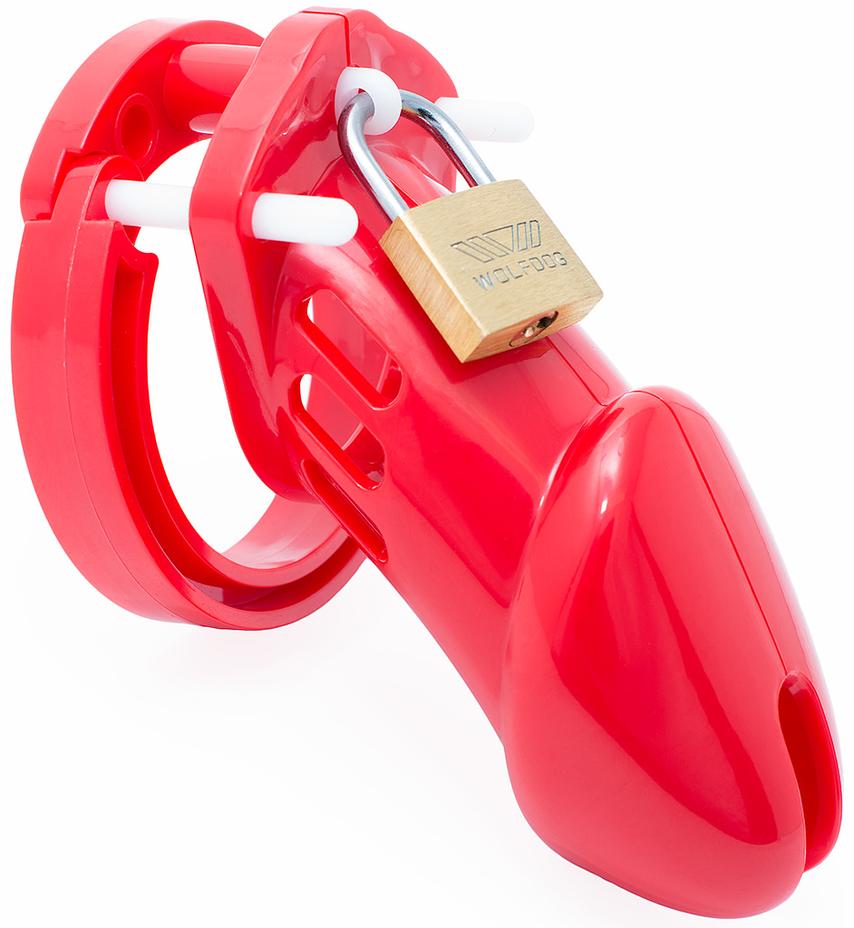 Cage de Chasteté Silicone  Rouge BDSM