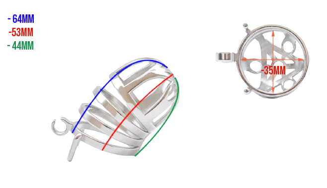 Cage de chasteté Métal  pour pénis de 4 à 5,5 cm