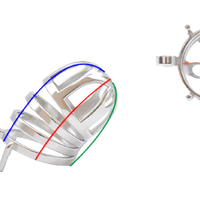 Cage de chasteté Métal  pour pénis de 4 à 5,5 cm