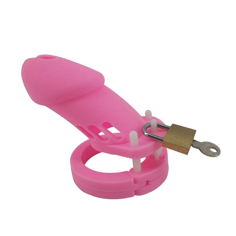 Cage de Chasteté Silicone  Rose Pervers